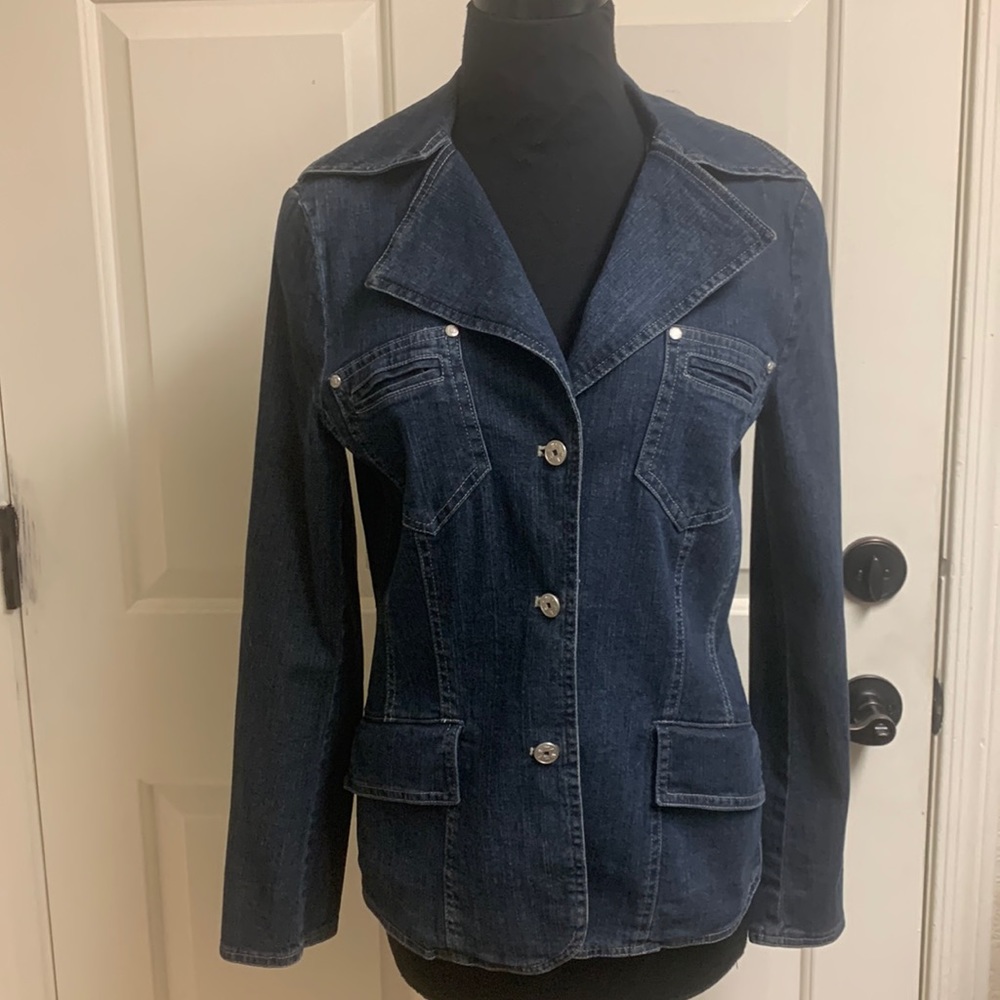 Hammer Blue Jean Suit Jacket, Size 36, 98% Baumwolle/Pit to Pit 19”,